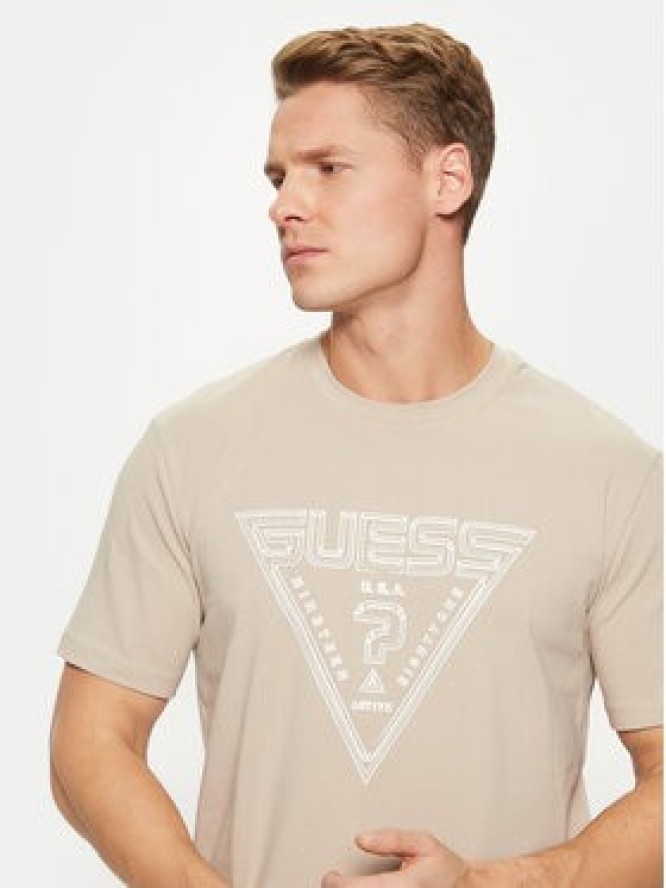 Guess T-Shirt Z5RI12 J1314 Beżowy Regular Fit