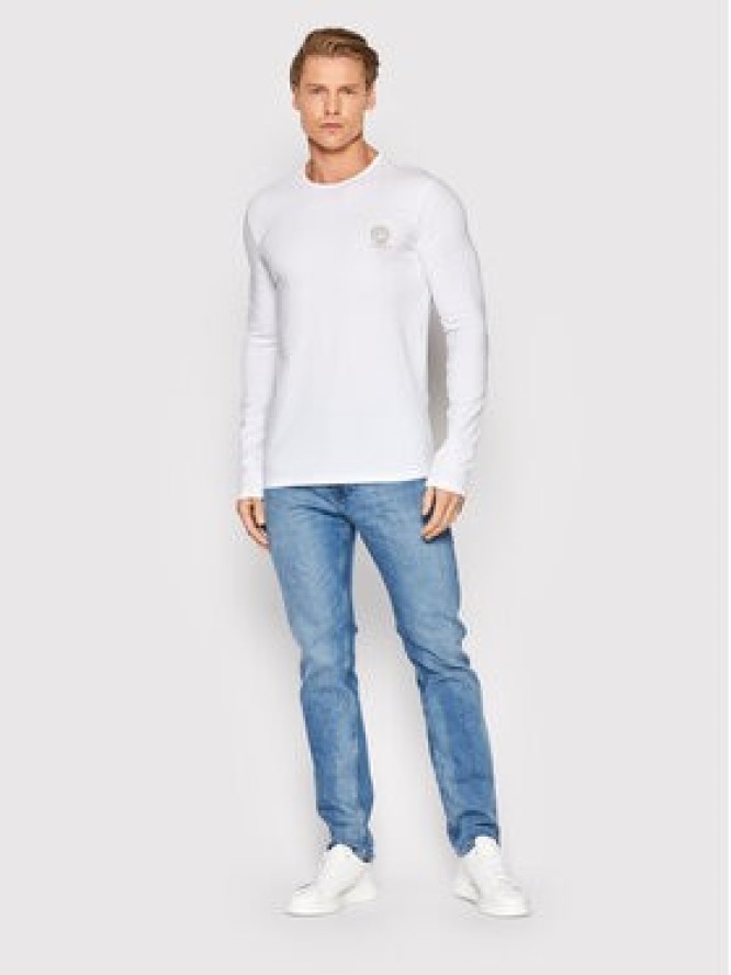 Versace Longsleeve Girocollo AUU01007 Biały Regular Fit