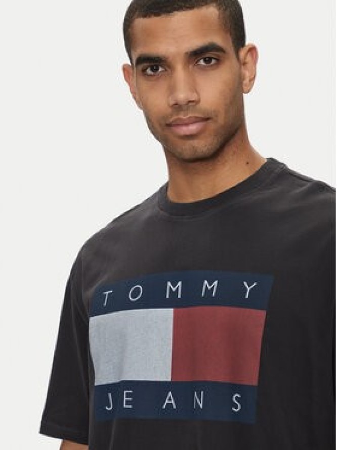 Tommy Jeans T-Shirt Big Flag DM0DM18547 Czarny Oversize