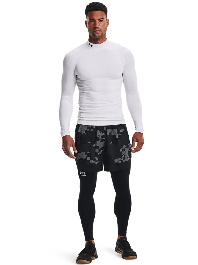 Longsleeve treningowy męski Under Armour UA Cg Armour Comp Mock - biały