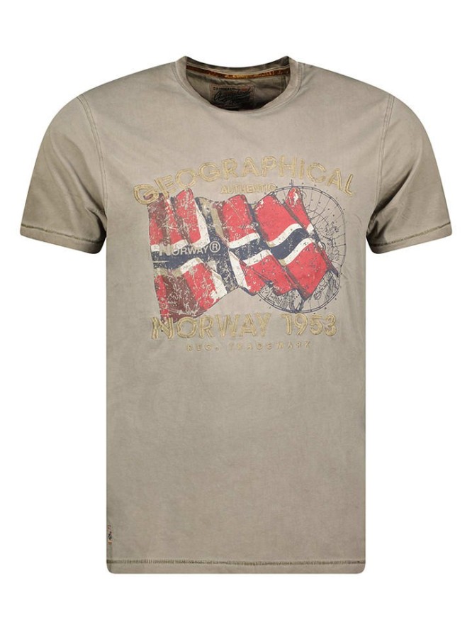 Geographical Norway Koszulka "Japoral" w kolorze khaki rozmiar: S