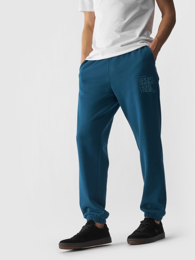 Spodnie dresowe joggery męskie - turkusowe