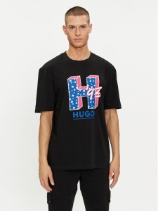 Hugo T-Shirt Nentryle 50513411 Czarny Relaxed Fit