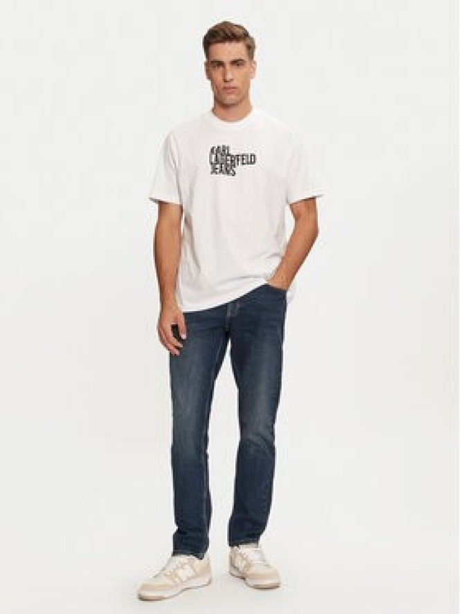 Karl Lagerfeld Jeans T-Shirt 246D1711 Biały Regular Fit