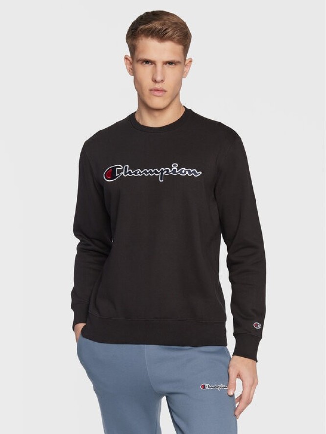 Champion Bluza Embroided Script Logo 217859 Czarny Regular Fit