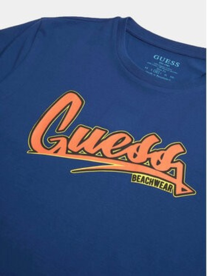 Guess T-Shirt Logo F3GI10 J1314 Niebieski Slim Fit