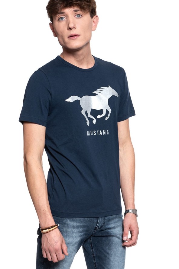 MUSTANG T SHIRT Print Tee DRESS BLUES 1008718 5334