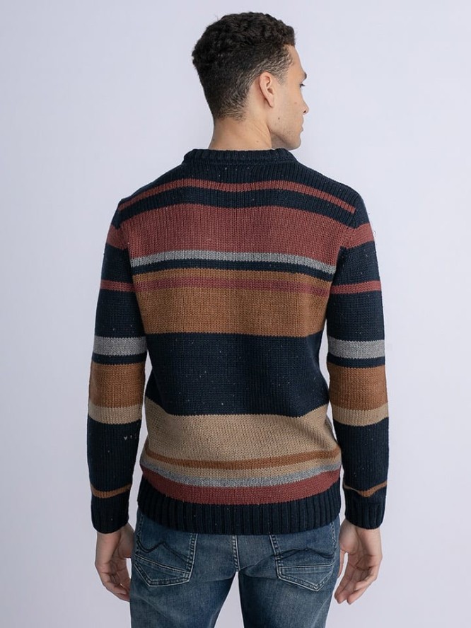 Petrol Industries Sweter w kolorze jasnobrązowo-czarnym rozmiar: M
