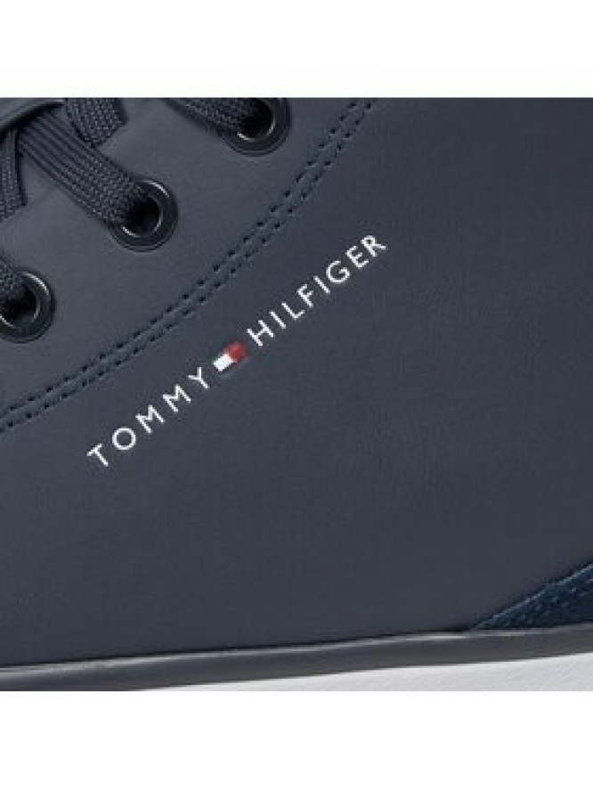 Tommy Hilfiger Sneakersy Th Hi Vulc Cleat Lth Mix FM0FM04883 Granatowy