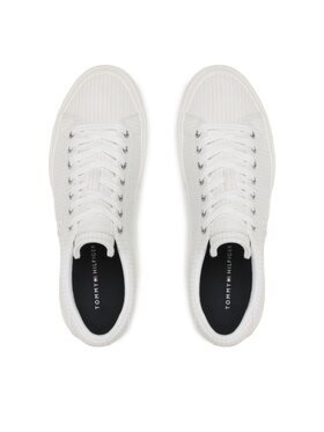 Tommy Hilfiger Tenisówki Th Hi Vulc Street Low Seersucker FM0FM04540 Beżowy