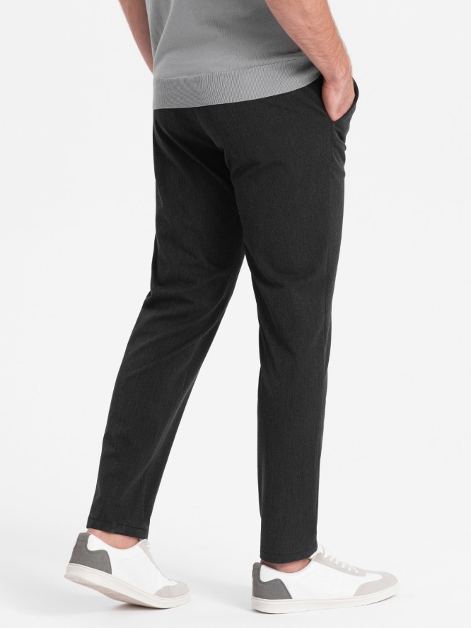 Eleganckie męskie spodnie chino SLIM FIT - grafitowe V2 OM-PACP-0191 - XXL