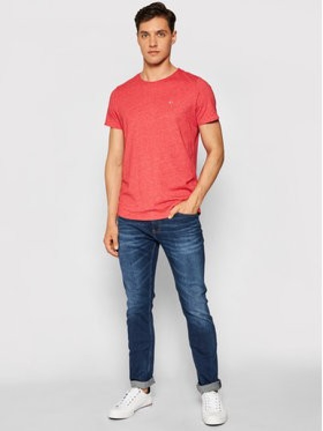 Tommy Jeans T-Shirt Jaspe DM0DM09586 Czerwony Slim Fit