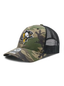 47 Brand Czapka z daszkiem NHL Pittsburgh Penguins Trucker H-CBRAN15GWP-CM Zielony