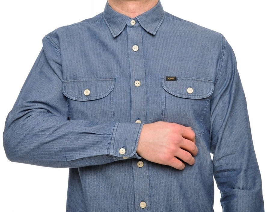 LEE WORKER SHIRT RELAXED FIT MĘSKA KOSZULA JEANSOWA DARK NAVY L68HJLNM