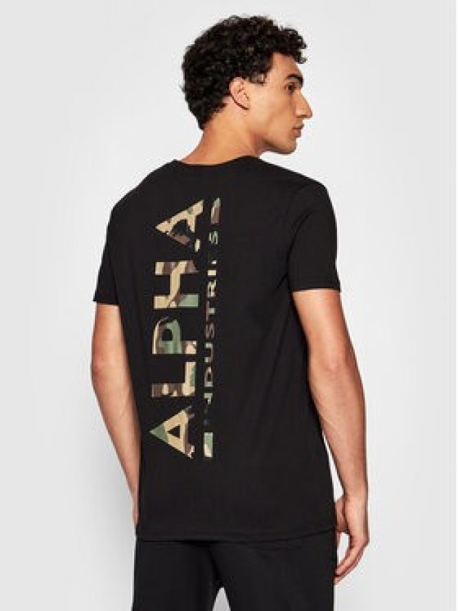 Alpha Industries T-Shirt Backprint 128507CP Czarny Regular Fit