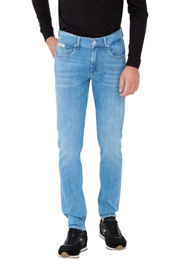 7 FOR ALL MANKIND Jeansy niebieskie Slimmy Tapered