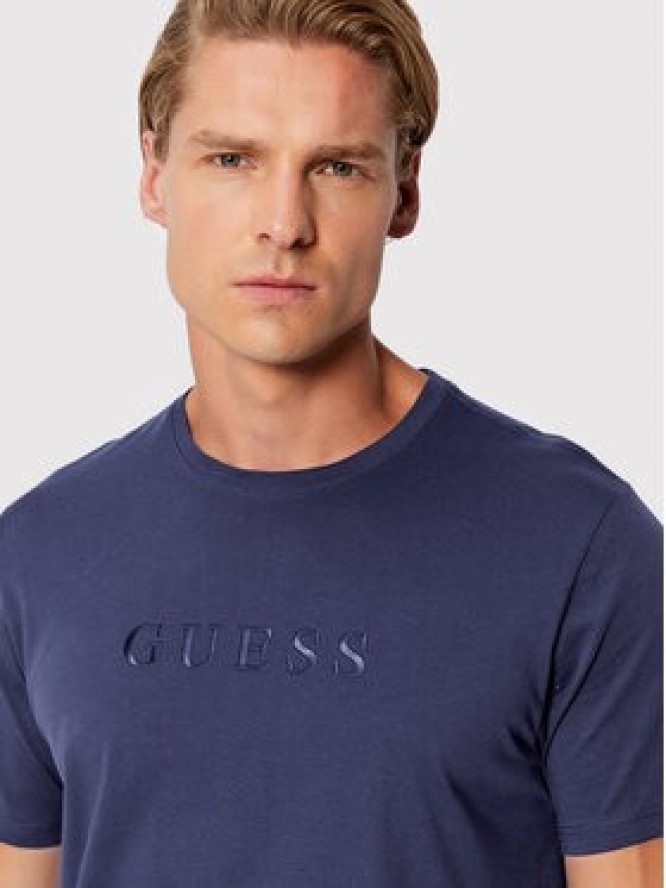 Guess T-Shirt M2BP47 K7HD0 Granatowy Regular Fit