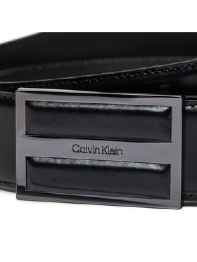 Calvin Klein Pasek Męski Leather Inlay Plaque 35mm K50K511956 Czarny