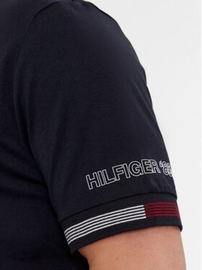 Tommy Hilfiger T-Shirt Flag Cuff Tee MW0MW34430 Granatowy Regular Fit