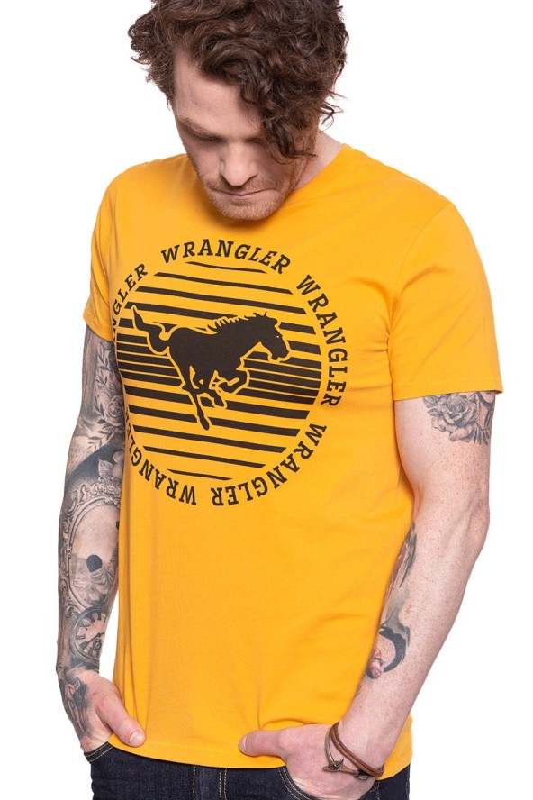 WRANGLER T-SHIRT CIRCLE TEE GOLDEN ROD W7MFD3X1K