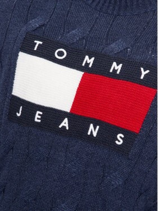 Tommy Jeans Sweter Flag DM0DM17762 Granatowy Relaxed Fit