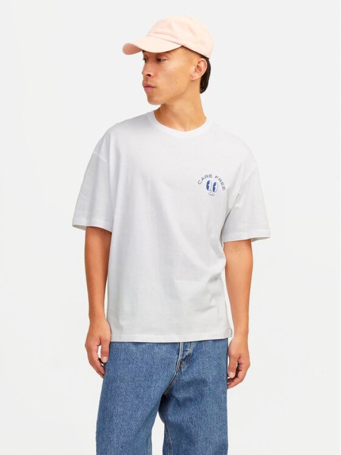 Jack&Jones T-Shirt Jorfrutti 12256926 Biały Wide Fit