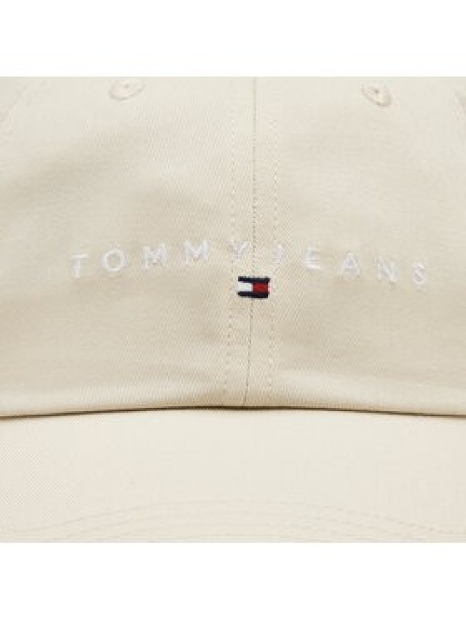 Tommy Jeans Czapka z daszkiem Tjm Linear Logo 6-Panel Cap AM0AM12894 Écru