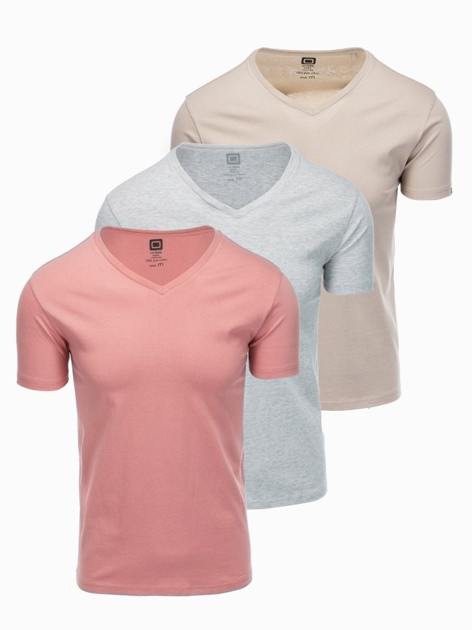 Zestaw koszulek bawełnianych V-NECK 3-pak - mix V14 Z29 - XXL