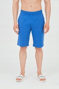 EA7 Niebieskie shorty męskie z małym logo