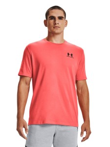 T-shirt z nadrukiem męski Under Armour UA Sportstyle LC SS - czerwony