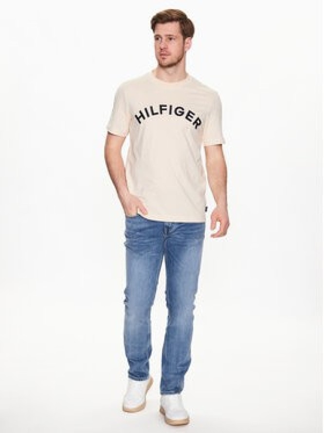 Tommy Hilfiger T-Shirt Arched MW0MW30055 Beżowy Regular Fit