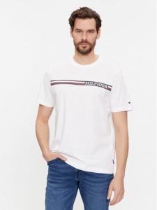 Tommy Hilfiger T-Shirt Monotype MW0MW33688 Biały Regular Fit