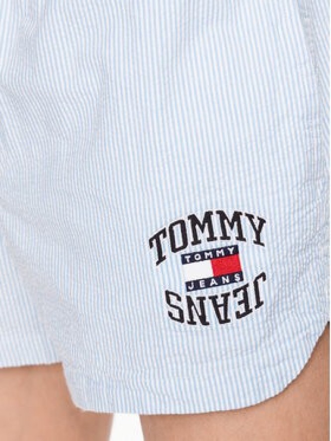 Tommy Jeans Szorty materiałowe Seersucker DM0DM16294 Błękitny Regular Fit