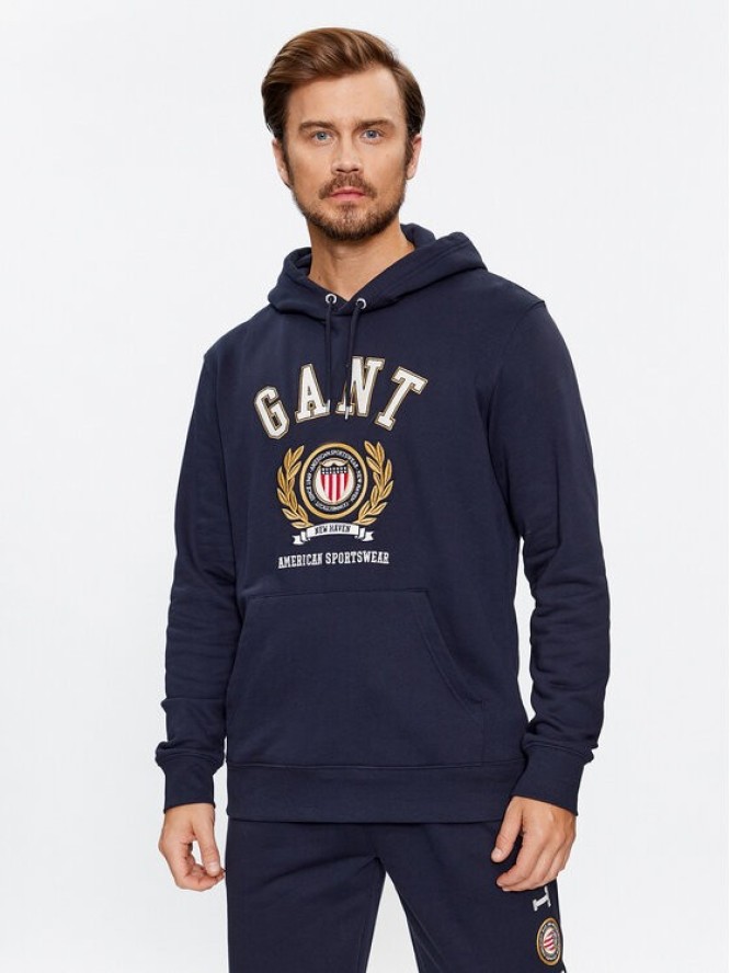 Gant Bluza Crest Hoodie 2006069 Granatowy Relaxed Fit