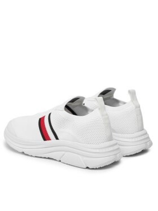 Tommy Hilfiger Sneakersy Modern Runner Knit Stripes Ess FM0FM04798 Biały