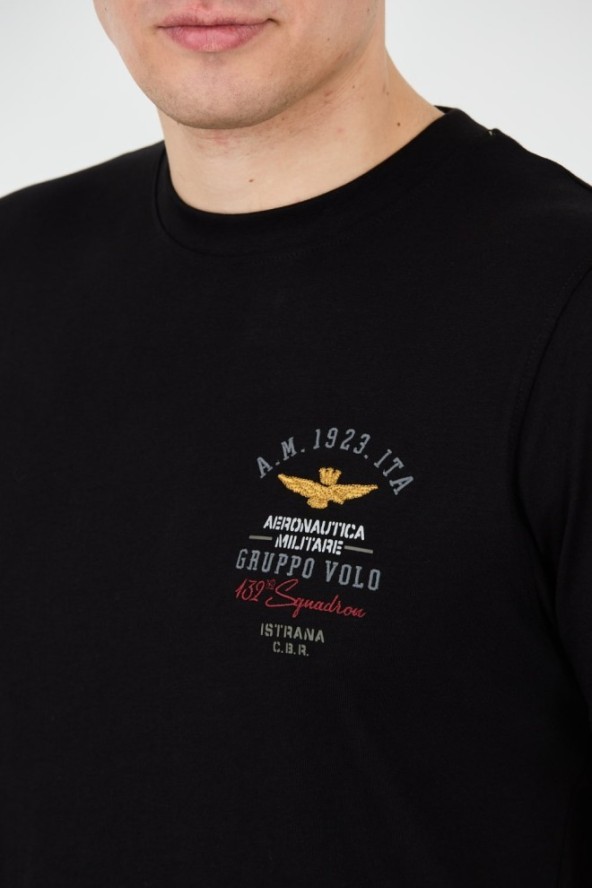 AERONAUTICA MILITARE Czarny t-shirt Short Sleeve