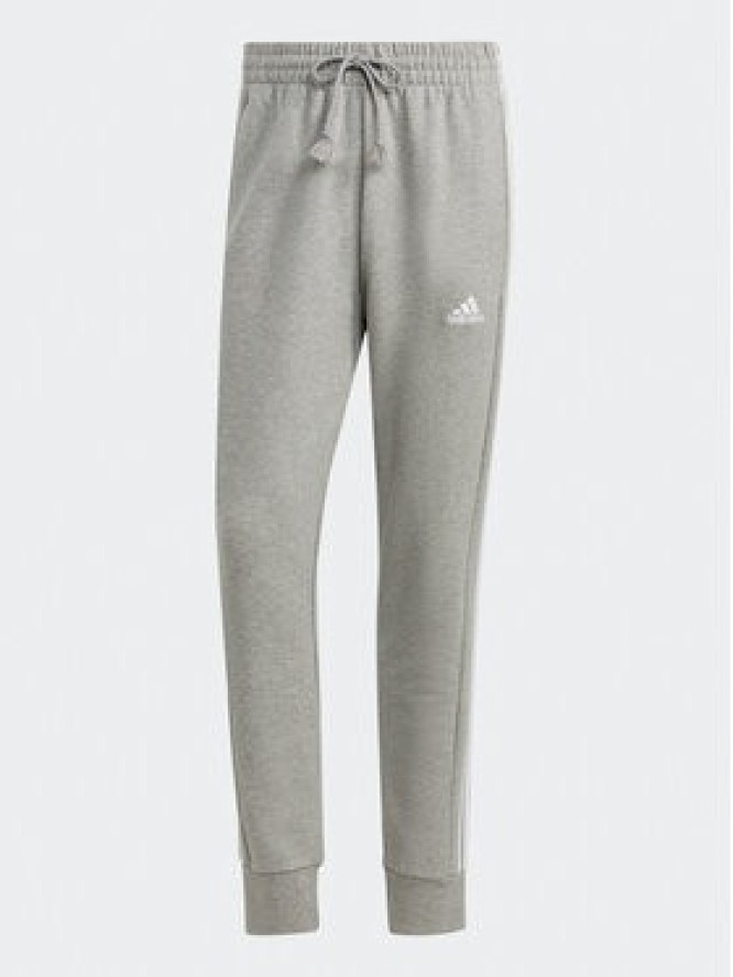 adidas Spodnie dresowe Essentials French Terry Tapered Cuff 3-Stripes Joggers IC9407 Szary Regular Fit