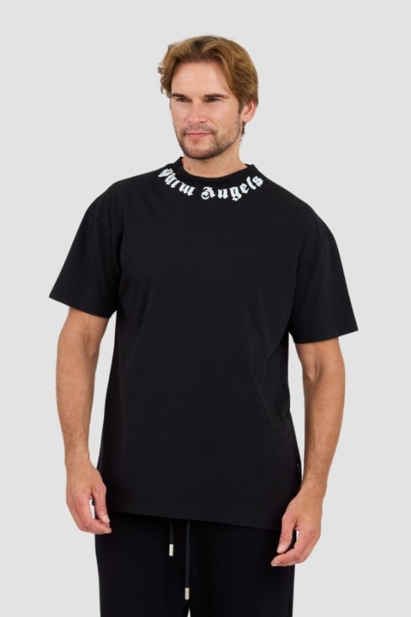 PALM ANGELS Czarny t-shirt Neck Logo Tee