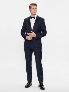 Boss Garnitur H-Huge-2Pcs-Tux-224 50493306 Granatowy Slim Fit