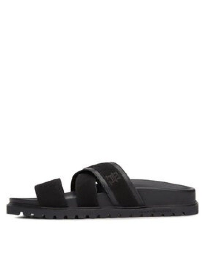 Tommy Hilfiger Klapki Elevated Th Criss Suede Sandal FM0FM05065 Czarny