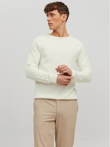 Jack&Jones Sweter 12157321 Écru Regular Fit