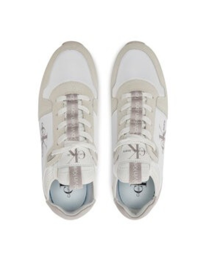 Calvin Klein Jeans Sneakersy Runner Sock Lace Up YM0YM00553 Biały