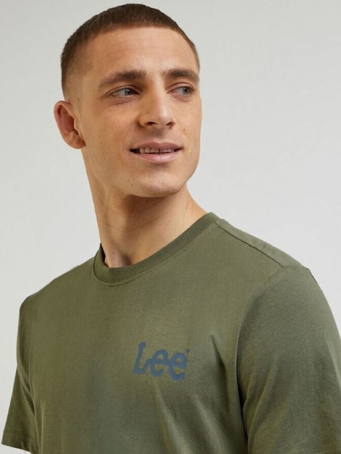 LEE MEDIUM WOBBLY TEE MĘSKA KOSZULKA T-SHIRT LOGO OLIVE GROV LL04FQA61