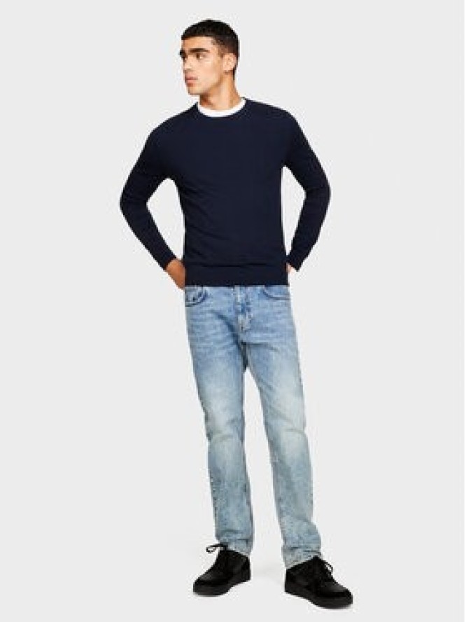 Sisley Sweter 10F2S1C78 Granatowy Slim Fit