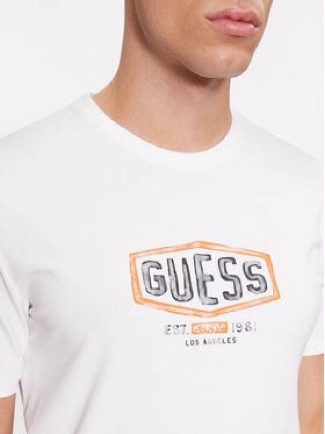 Guess T-Shirt M4RI33 J1314 Biały Slim Fit