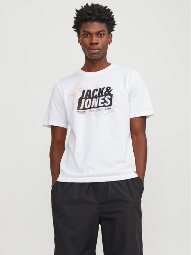 Jack&Jones T-Shirt Map Logo 12252376 Biały Standard Fit