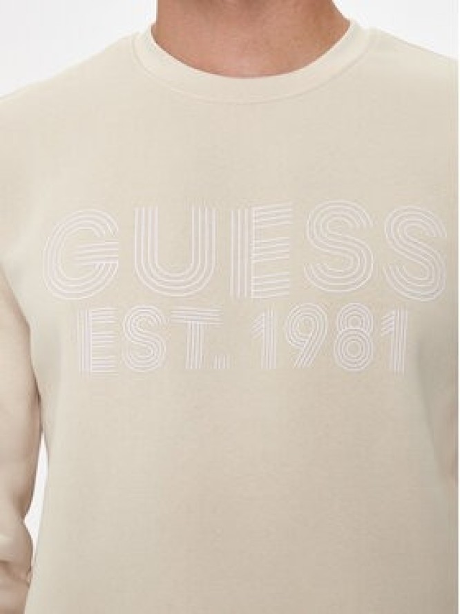 Guess Bluza M4YQ08 K9Z21 Écru Regular Fit