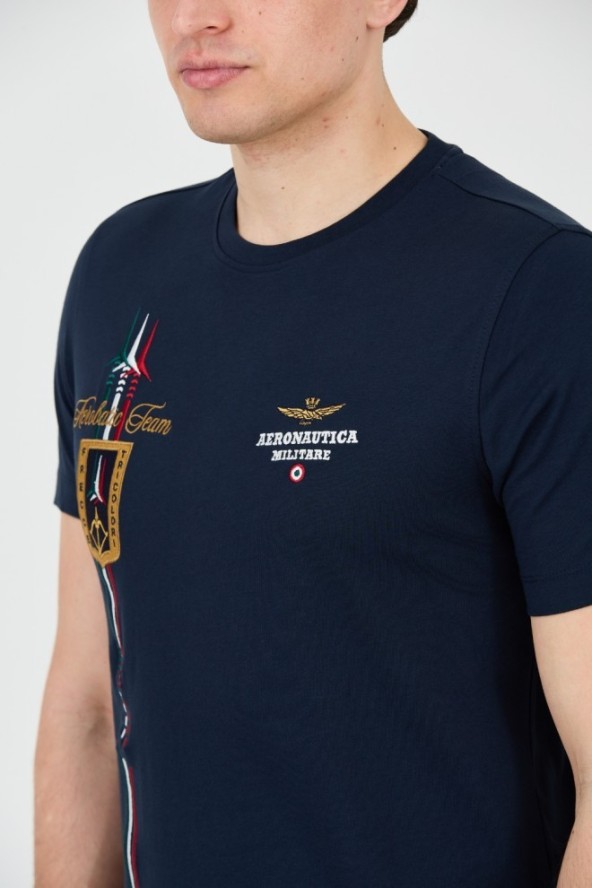 AERONAUTICA MILITARE Granatowy t-shirt Frecce Tricolori Short Sleeve