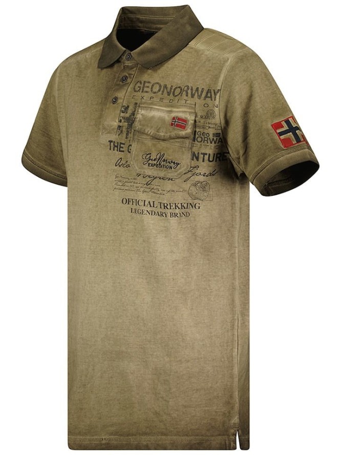 Geographical Norway Koszulka polo "Keony" w kolorze khaki rozmiar: S
