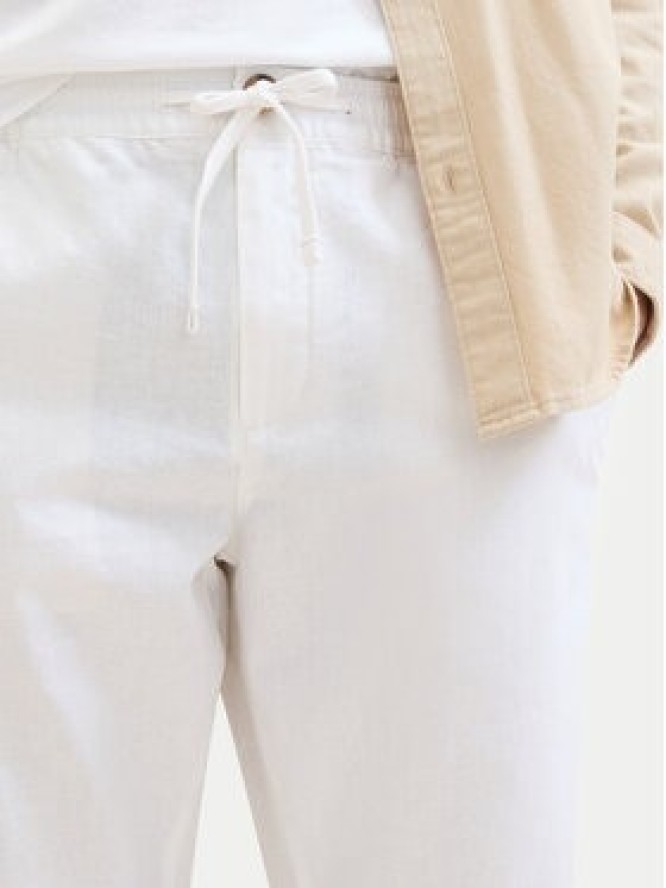 Tom Tailor Spodnie materiałowe 1041171 Biały Regular Fit